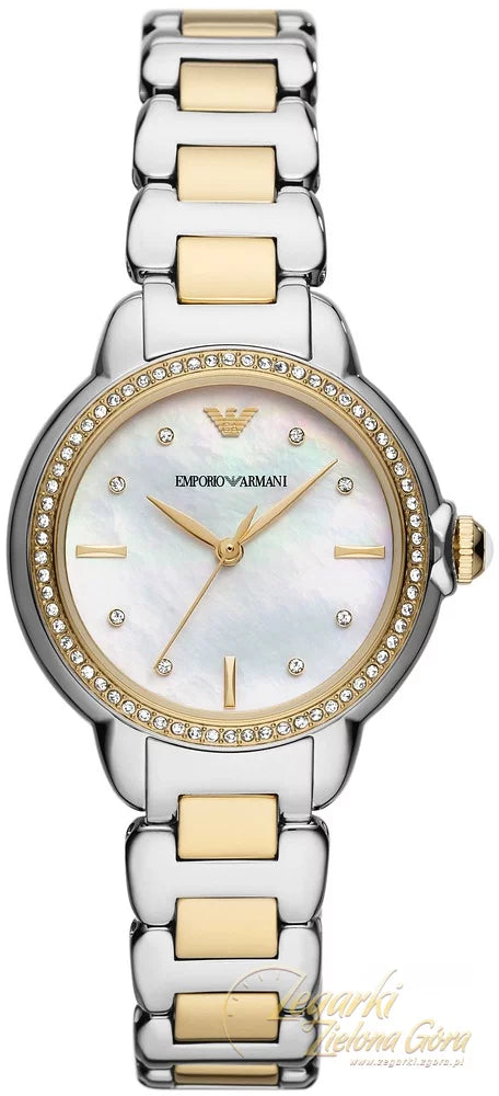 Emporio Armani Mia Quartz Mother of Pearl Dial Two Tone Steel Strap Watch For Women - AR11524 - Image 2
